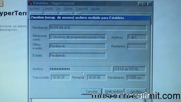File transfer with Hyper Terminal in Windows 95