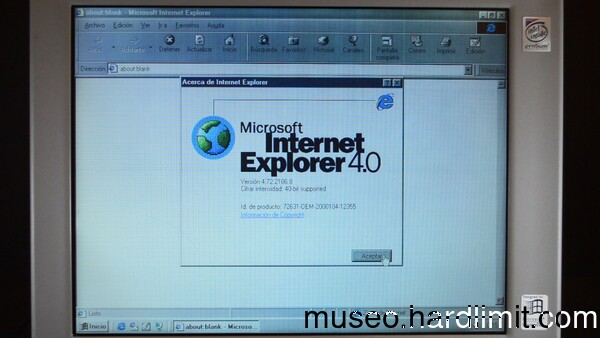 Internet Explorer 4 in a Satellite 230CX