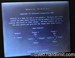 Nibbles.bas' presentation screen in a Contura 420C