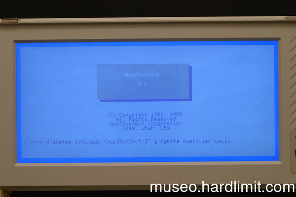 WordPerfect 5.1 start up on a Epson PC Portable LT